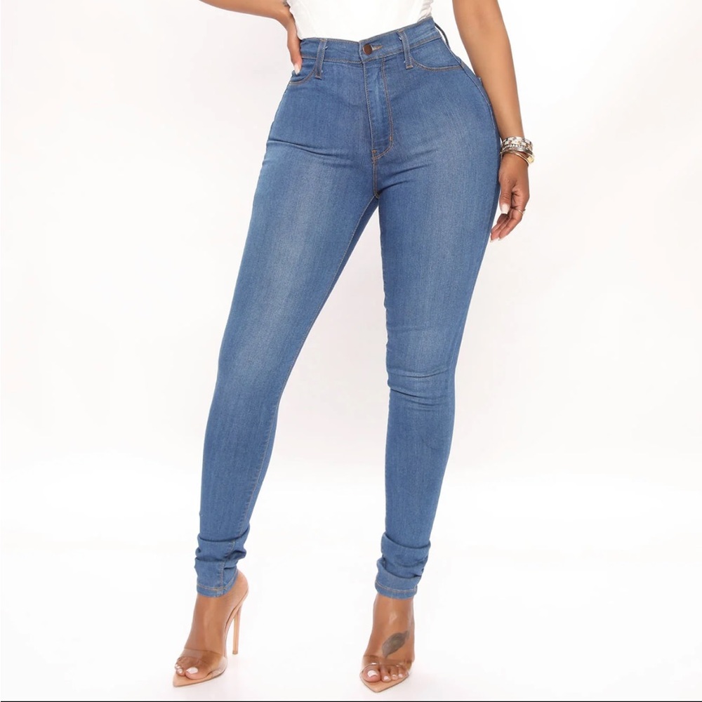 High Waist Skinny Jeans Medium Wash US 5